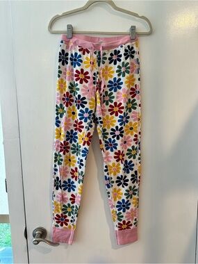 Hanna Andersson White Pajama Pants with Floral Print